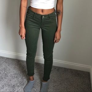 Olive green skinny jeans
